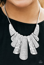 Load image into Gallery viewer, Paparazzi VINTAGE VAULT "Untamed" Silver Necklace & Earring Set Paparazzi Jewelry