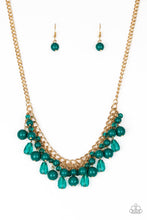 Load image into Gallery viewer, Tour de Trendsetter - Green Bead Gold Chain Necklace