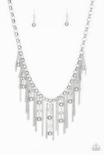 Load image into Gallery viewer, Paparazzi VINTAGE VAULT "Ever Rebellious" Silver Necklace & Earring Set Paparazzi Jewelry
