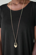 Load image into Gallery viewer, Paparazzi VINTAGE VAULT "Swank Bank" Gold Necklace & Earring Set Paparazzi Jewelry