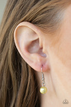 Load image into Gallery viewer, Paparazzi VINTAGE VAULT "Teardrop Serenity" Yellow Necklace & Earring Set Paparazzi Jewelry