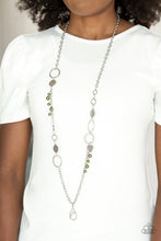 Load image into Gallery viewer, Paparazzi VINTAGE VAULT "Unapologetic Flirt" Green Lanyard Necklace & Earring Set Paparazzi Jewelry