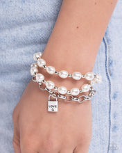 Load image into Gallery viewer, Paparazzi LOVE-Locked Legacy - White Bracelet