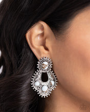 Load image into Gallery viewer, Paparazzi Handcrafted Horseshoe - Blue Earrings