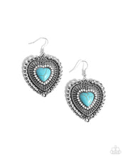 Load image into Gallery viewer, Paparazzi Antiqued Advocate - Blue Earrings
