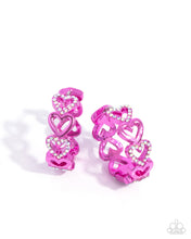 Load image into Gallery viewer, Paparazzi Historic Hearts - Pink Earrings