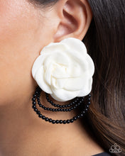Load image into Gallery viewer, Paparazzi Dramatic Dame - White Earrings