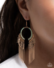 Load image into Gallery viewer, Paparazzi Free-Spirited Fringe - Green Earrings