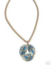 Load image into Gallery viewer, Paparazzi Peacock Patchwork - Brass Necklace