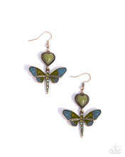 Load image into Gallery viewer, Paparazzi Dragonfly Devotion - Green Earrings