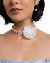 Load image into Gallery viewer, Paparazzi Radiant Rosette - White Necklace