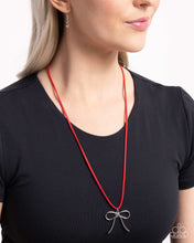 Load image into Gallery viewer, Paparazzi Bolo Bow - Red Necklace