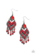 Load image into Gallery viewer, Paparazzi Dearly Debonair - Red Earrings