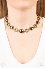 Load image into Gallery viewer, Paparazzi Rhinestone Rollout - Brass Necklace