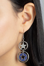 Load image into Gallery viewer, Paparazzi Liberty and SPARKLE for All - Blue Earrings