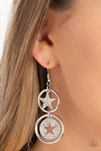 Load image into Gallery viewer, Paparazzi Liberty and SPARKLE for All - White Earrings