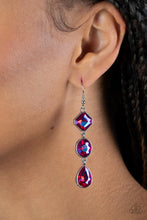 Load image into Gallery viewer, Paparazzi Reflective Rhinestones - Pink Earring