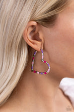 Load image into Gallery viewer, Paparazzi Striped Sweethearts - Pink Earrings