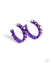 Load image into Gallery viewer, Paparazzi Fashionable Flower Crown - Purple Earrings