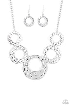 Load image into Gallery viewer, Paparazzi "Mildly Metro" Silver Necklace &amp; Earring Set Paparazzi Jewelry
