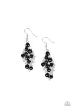 Load image into Gallery viewer, Paparazzi Famous Fashion - Black Beads - White Rhinestone - Gorgeous Earrings - $5 Jewelry With Ashley Swint

