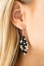 Load image into Gallery viewer, Paparazzi Famous Fashion - Black Beads - White Rhinestone - Gorgeous Earrings - $5 Jewelry With Ashley Swint
