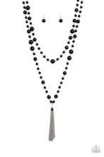 Load image into Gallery viewer, Social Hour- Black and Silver Necklace- Paparazzi Accessories
