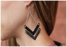 Load image into Gallery viewer, Paparazzi "Proceed with Caution - Black" earring Paparazzi Jewelry
