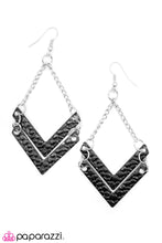 Load image into Gallery viewer, Paparazzi "Proceed with Caution - Black" earring Paparazzi Jewelry
