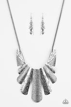 Load image into Gallery viewer, Paparazzi VINTAGE VAULT "Untamed" Silver Necklace &amp; Earring Set Paparazzi Jewelry
