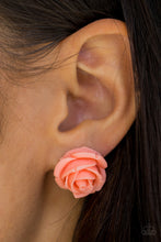 Load image into Gallery viewer, Paparazzi "Rose Roulette" Orange Post Earrings Paparazzi Jewelry
