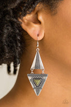 Load image into Gallery viewer, Paparazzi VINTAGE VAULT "El Paso Edge" Green Earrings Paparazzi Jewelry
