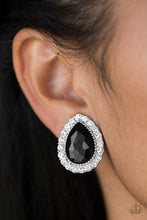 Load image into Gallery viewer, Paparazzi VINTAGE VAULT "All HAUTE and Bothered" Black Clip On Earrings Paparazzi Jewelry
