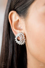 Load image into Gallery viewer, Paparazzi "Buckingham Beauty" White Clip On Earrings Paparazzi Jewelry
