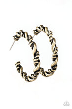 Load image into Gallery viewer, Paparazzi VINTAGE VAULT "Plainly Panama" Brass Earrings Paparazzi Jewelry
