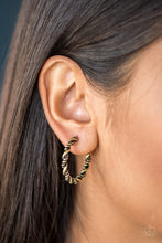 Load image into Gallery viewer, Paparazzi VINTAGE VAULT "Plainly Panama" Brass Earrings Paparazzi Jewelry
