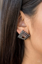 Load image into Gallery viewer, Paparazzi VINTAGE VAULT "Kensington Keepsake" Silver Post Earrings Paparazzi Jewelry
