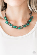 Load image into Gallery viewer, Paparazzi VINTAGE VAULT "Runway Rebel" Green Necklace &amp; Earring Set Paparazzi Jewelry

