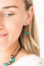 Load image into Gallery viewer, Paparazzi VINTAGE VAULT "Runway Rebel" Green Necklace &amp; Earring Set Paparazzi Jewelry
