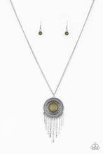 Load image into Gallery viewer, Paparazzi "Bon Voyager" Green Necklace &amp; Earring Set Paparazzi Jewelry
