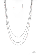 Load image into Gallery viewer, Colorful Cadence - Pink Bead Silver Layered Chain Necklace
