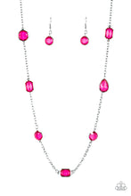 Load image into Gallery viewer, Paparazzi "Glassy Glamorous" Pink Necklace &amp; Earring Set Paparazzi Jewelry
