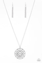 Load image into Gallery viewer, Paparazzi VINTAGE VAULT "Mandala Melody" Silver Necklace &amp; Earring Set Paparazzi Jewelry
