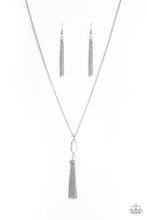 Load image into Gallery viewer, Paparazzi VINTAGE VAULT "Tassel Tease" White Necklace &amp; Earring Set Paparazzi Jewelry
