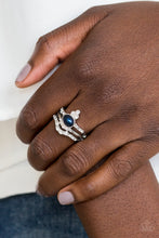 Load image into Gallery viewer, Paparazzi VINTAGE VAULT "Timeless Tiaras" Blue Ring Paparazzi Jewelry
