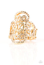 Load image into Gallery viewer, Paparazzi VINTAGE VAULT "Regal Regalia" Gold Ring Paparazzi Jewelry
