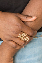 Load image into Gallery viewer, Paparazzi VINTAGE VAULT "Regal Regalia" Gold Ring Paparazzi Jewelry

