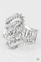 Load image into Gallery viewer, Paparazzi VINTAGE VAULT "Make Waves" White Ring Paparazzi Jewelry
