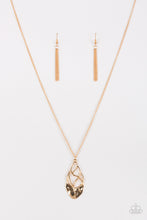 Load image into Gallery viewer, Paparazzi VINTAGE VAULT "Swank Bank" Gold Necklace &amp; Earring Set Paparazzi Jewelry

