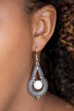 Load image into Gallery viewer, Paparazzi Zoomin Zumba - White Earrings
